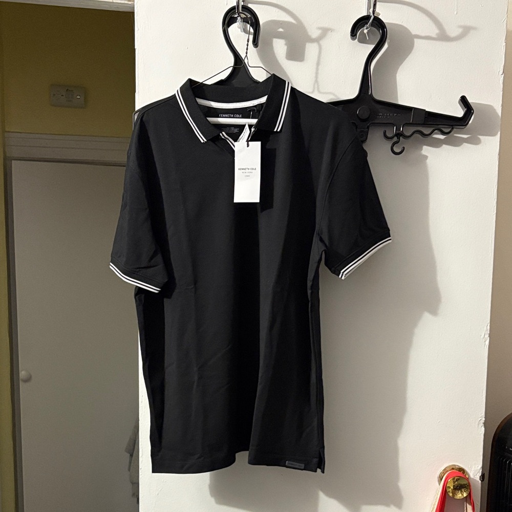 Kenneth Cole Black Polo with White Accents